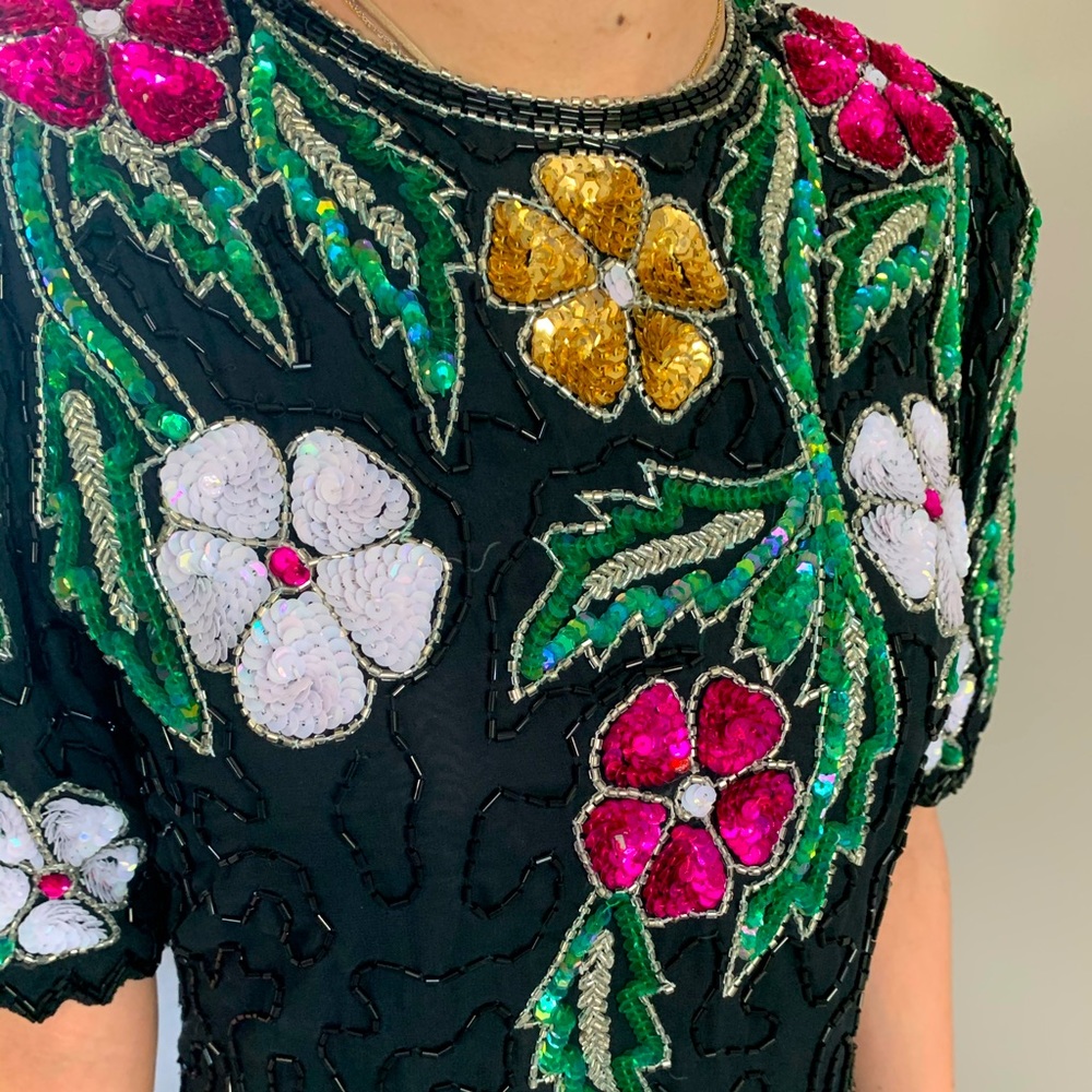 Beautiful vintage beaded and sequenced night dress